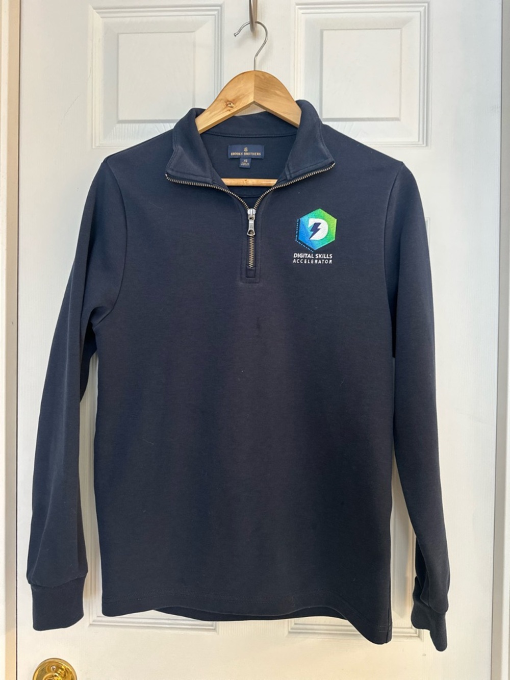 Brooks Brothers Quarter Zip Pullover Navy XS Digital Skills Accelerator